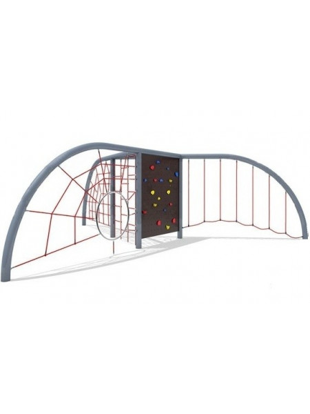 Канатний спортивний комплекс з скелелазом